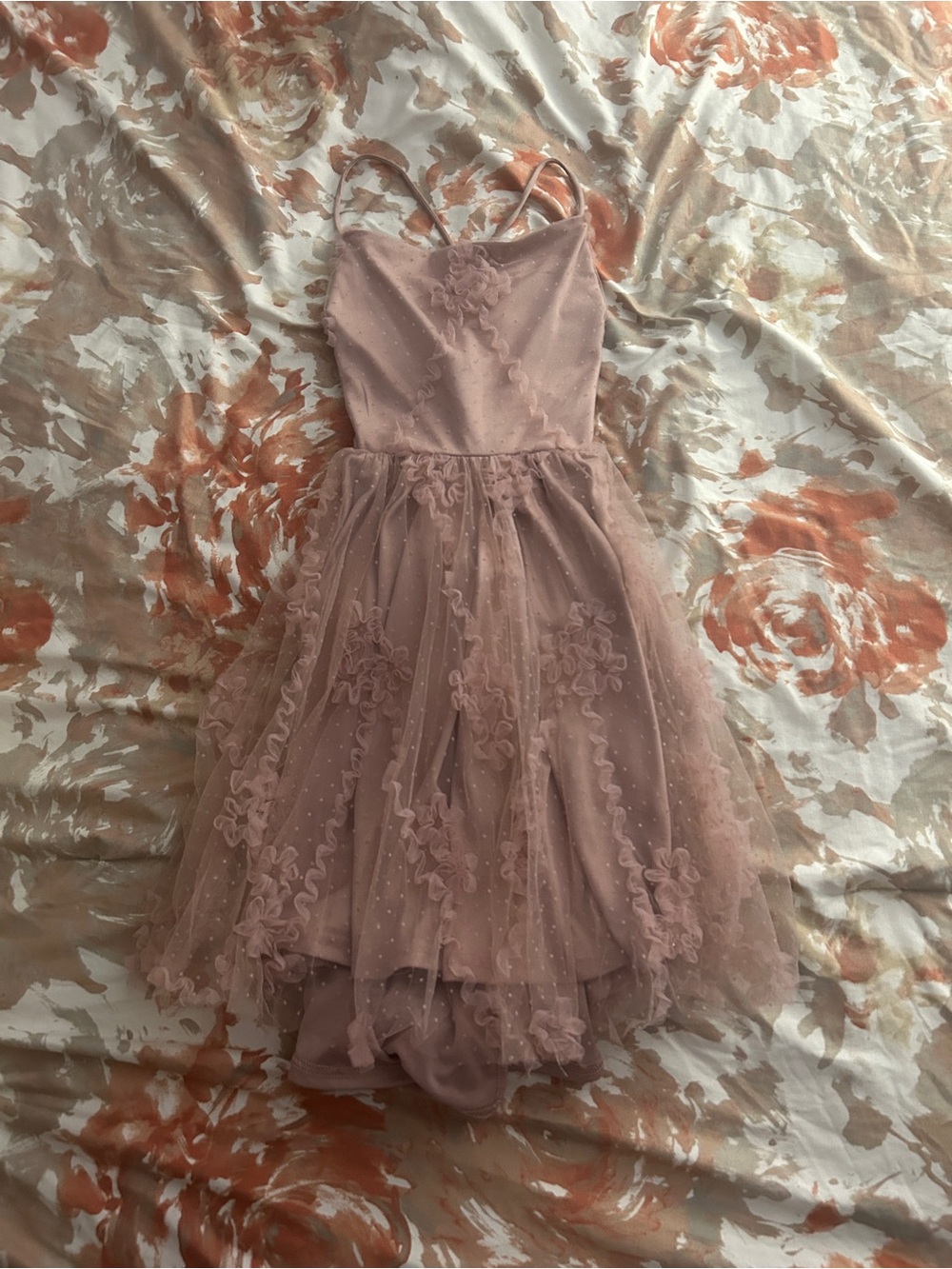 HONEY Mauve Tulle Lace-Up Dress